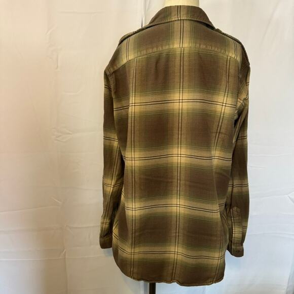 Polo Ralph Lauren Brown Plaid Flannel Shirt Medium Button Front Outdoor Casual - Picture 4 of 6